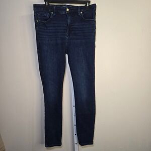 Good American Good Waist Skinny Jeans Dark Wash Blue Denim Size 14/32 High Rise